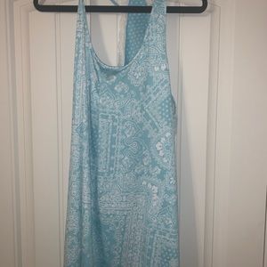 Blue patterned tank